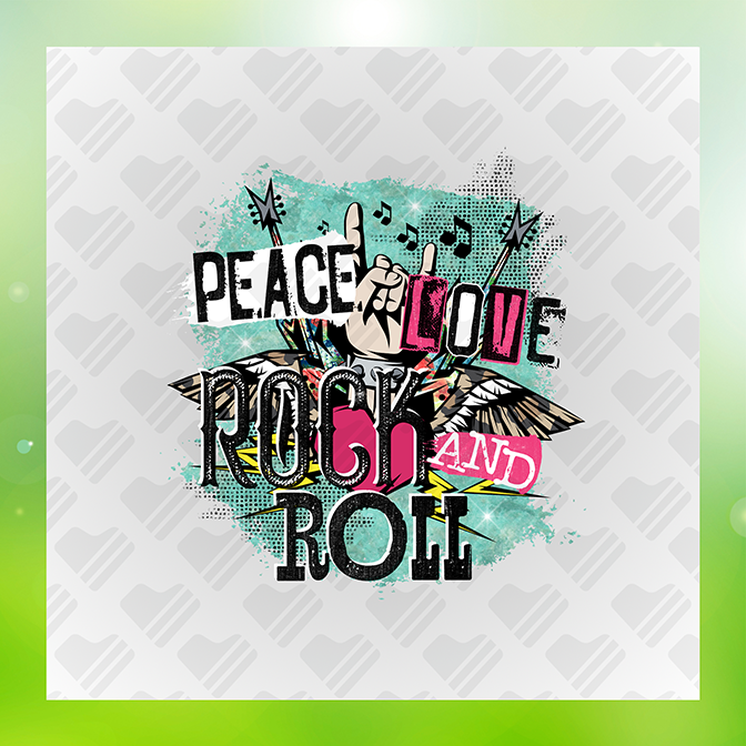 Peace Love Rock N Roll Sticker