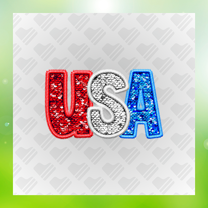USA Glittered Sticker