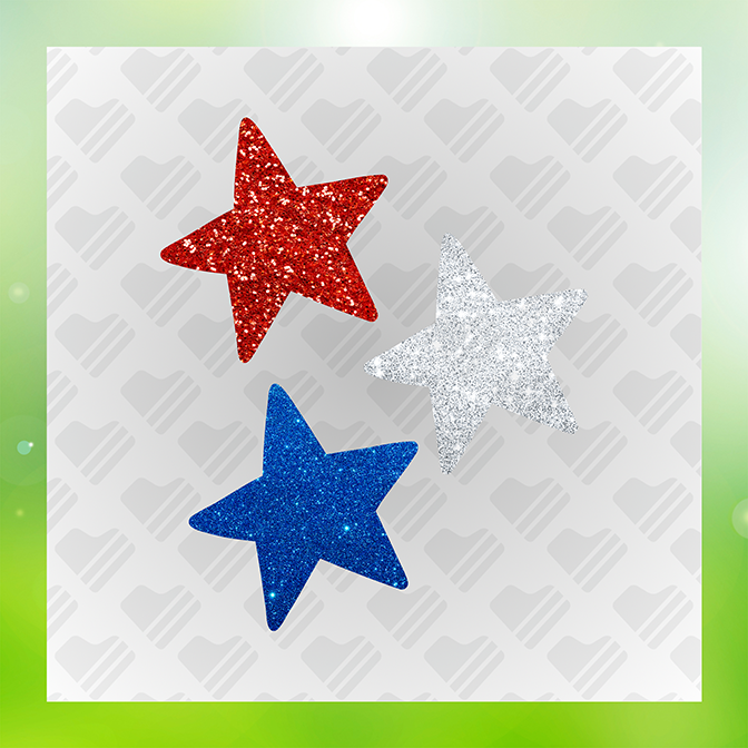 Glitter Look A Trio of Sequined Star Sticker