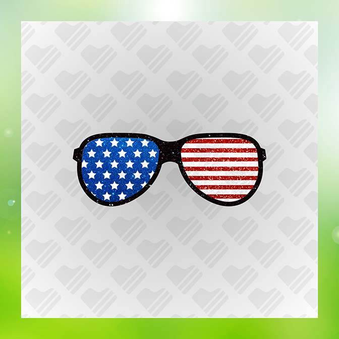 Glitter Look No Mess America Sunglasses Sticker