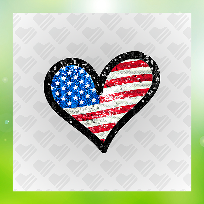 Glitter Look No Mess The Heartbeat of America Sticker