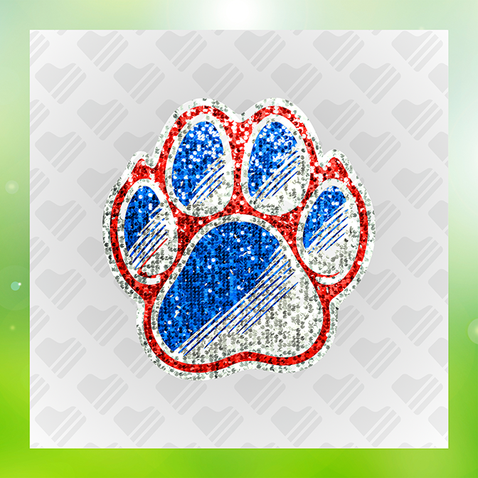 Glitter Look No Mess Pawprint Sticker