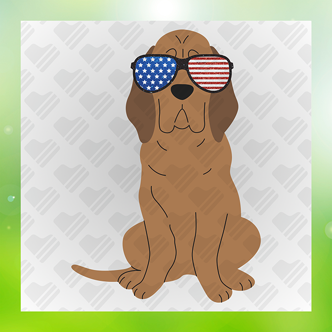 Glitter Look No Mess Dog With American Shade Sticker