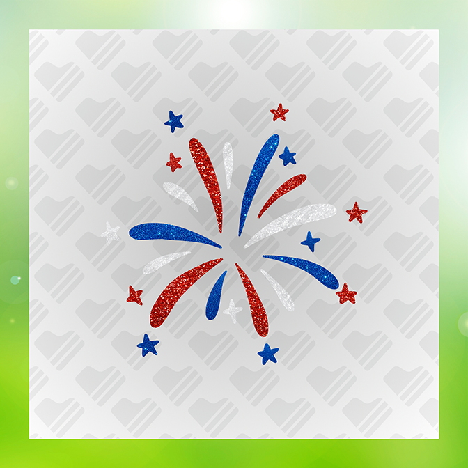 Glitter Look No Mess American Firework Sticker