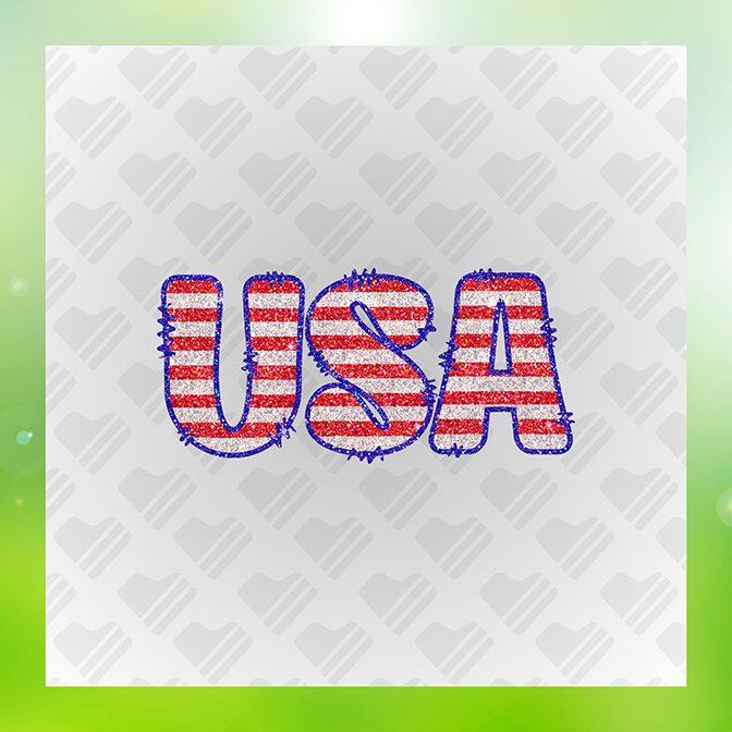 Glitter Look No Mess American Flag Sticker