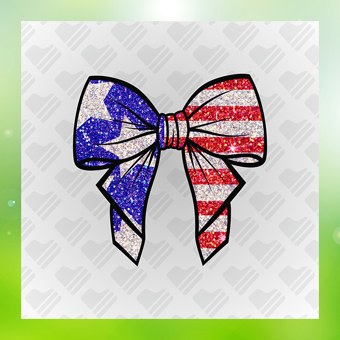 USA Flag Ribbon Star Stripe Sticker