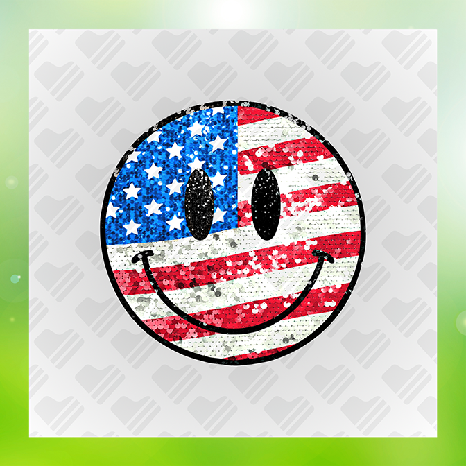 Glitter Look No Mess Emoji American Flag Sticker