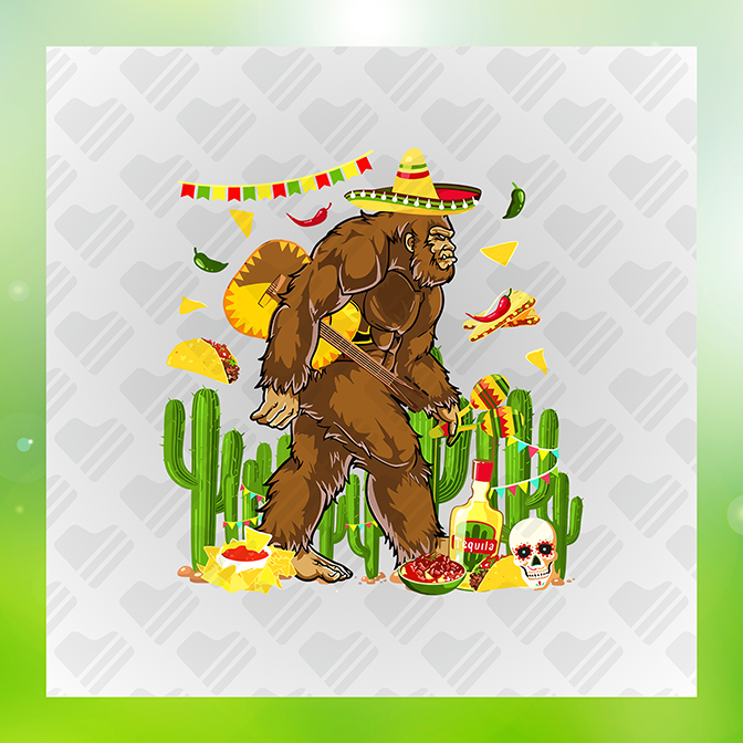 Fiesta With Mariachi Sasquatch Sticker