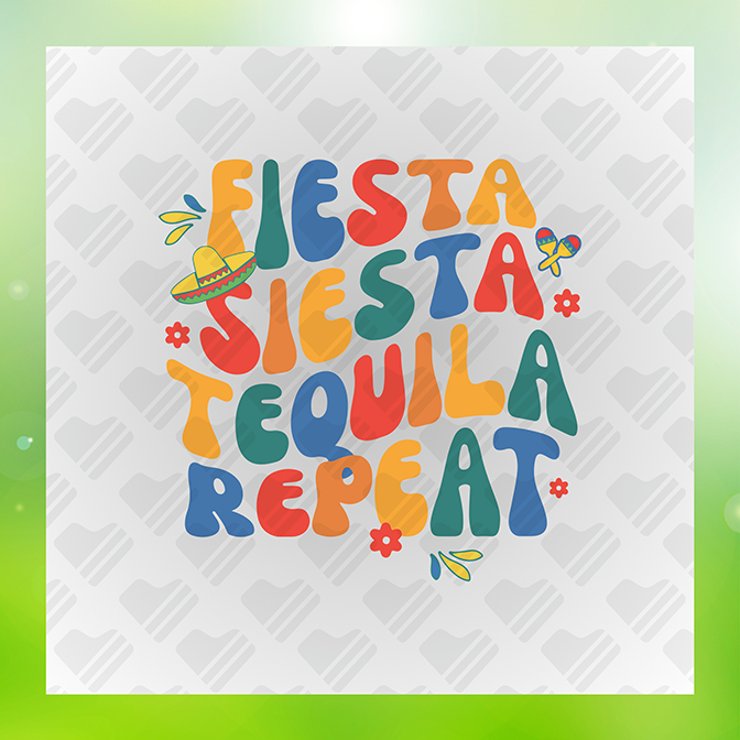 Fiesta Siesta Tequila Repeat Sticker