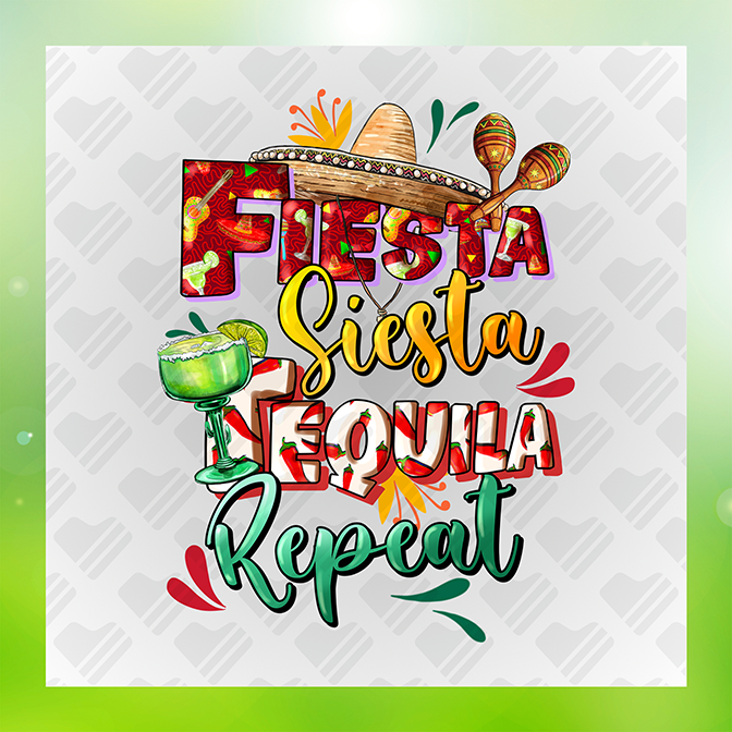 Fiesta Siesta Tequila Repeat Ver. 2 Sticker