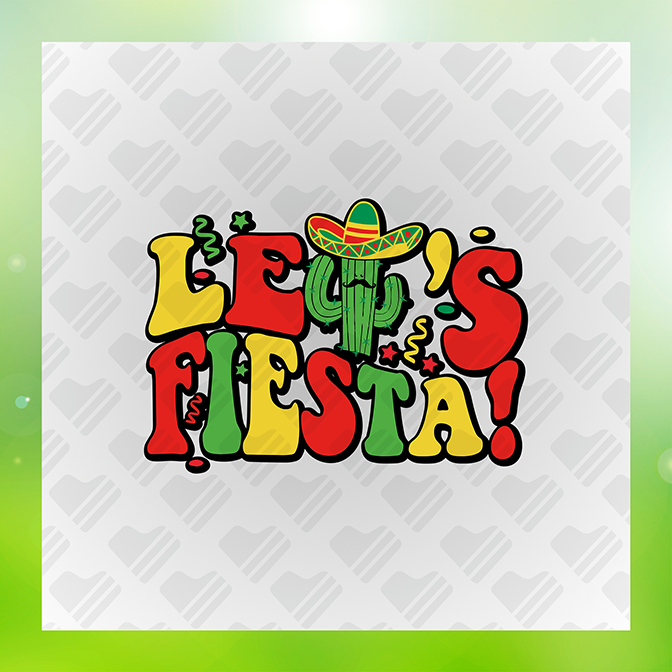 Let's Fiesta Cactus with Hat Sticker