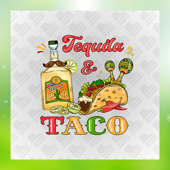 Tequila & Taco Spanish Maraca Sticker