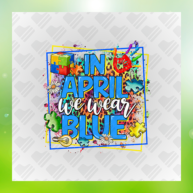 April We Wear Blue Sticker