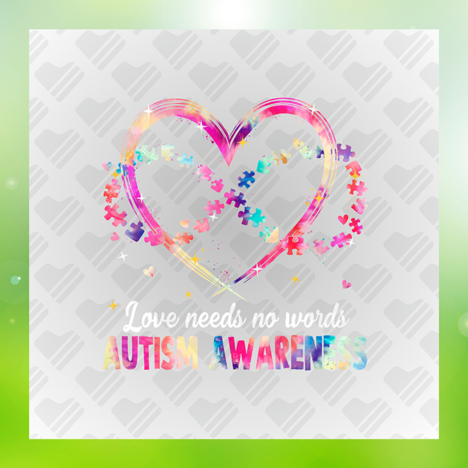 Love Needs No Words Autism Awareness Sticker