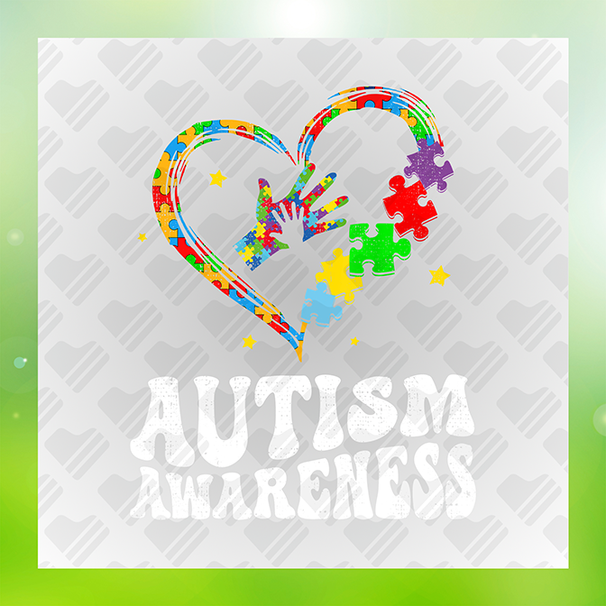 Autism Awareness Heart Sticker