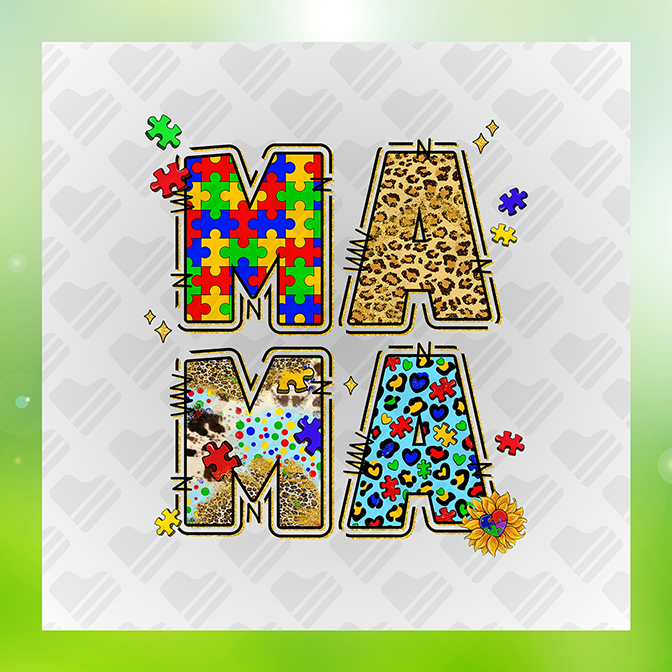 Mama Colored Text Jigsaw Sticker