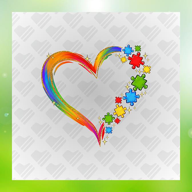 Glitter Look No Mess Heart Puzzles Sticker