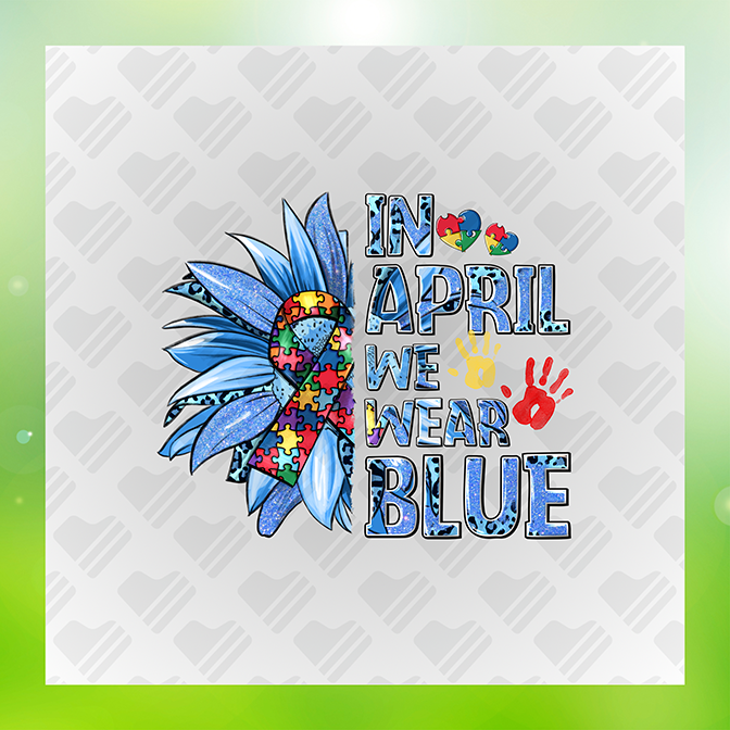 Glitter Look April We Wear Blue Sticker