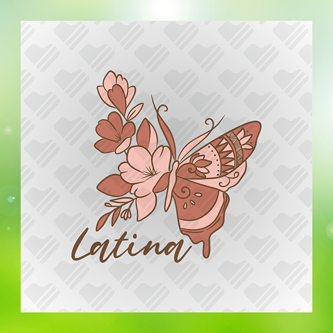 Latina Butterfly Flower Sticker
