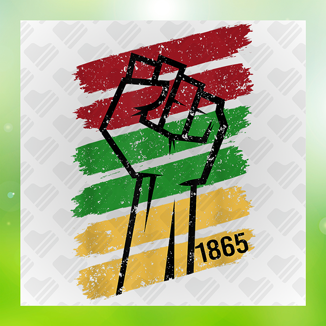 Juneteenth Fist 1865 v2 Sticker