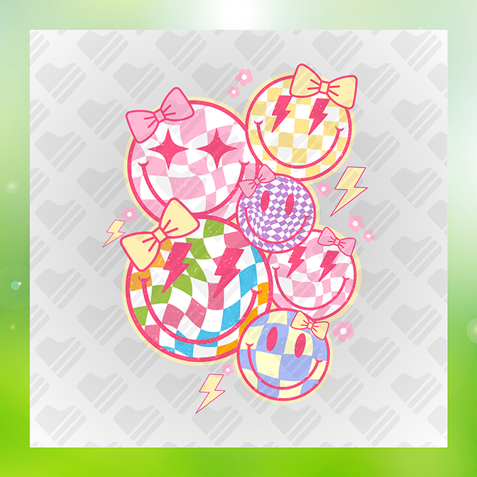 Emoji Checkers Ribbons Sticker