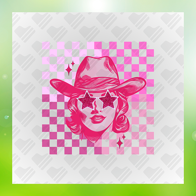 Glitter Look No Mess Cool Cow Girl Sticker