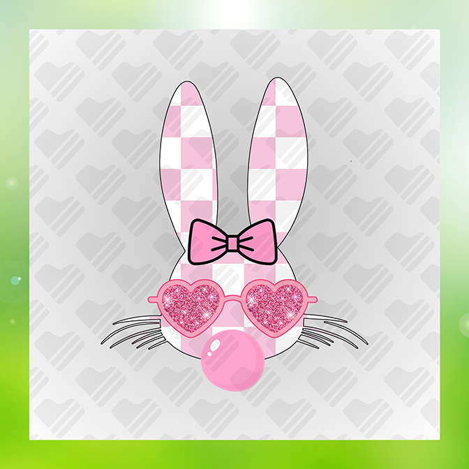 Glitter Look No Mess Checker Rabbit Sticker
