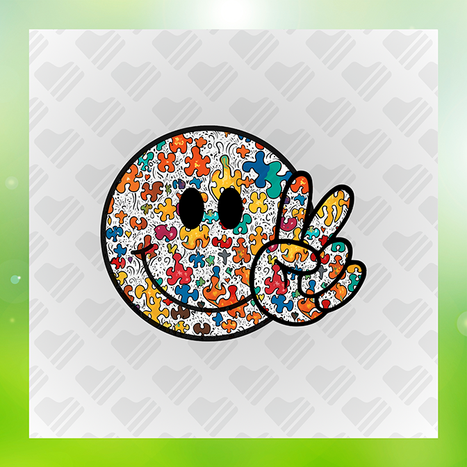 Emoji JIgsaw Peace Sign Sticker