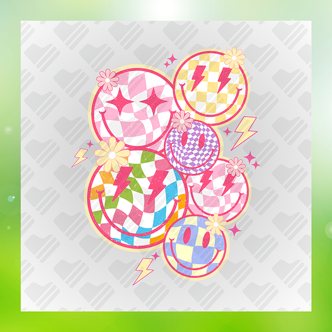 Emoji Checkers Ribbons Lightning Bolt Sticker