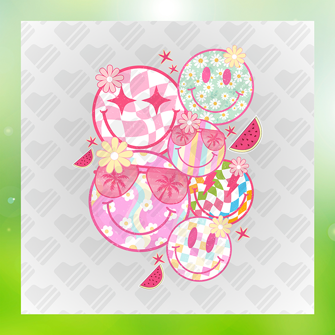 Emoji Checkers Flowers Melons Sticker