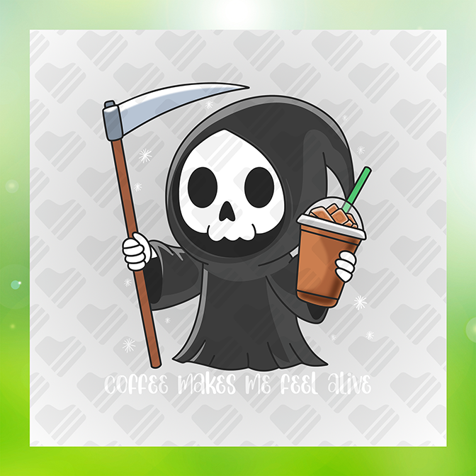 Coffee Makes Me Feel Alive Sticker