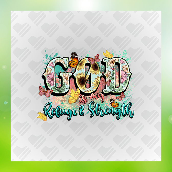 God is my Refuge and Strength Sticker