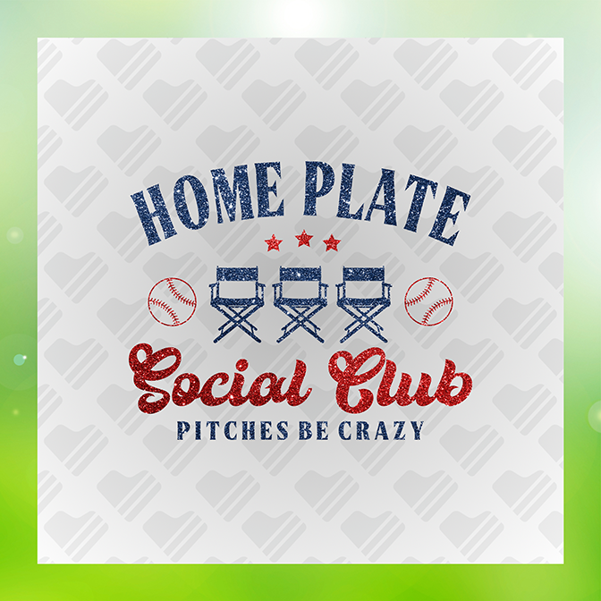 Glitter Look No Mess Home Plate Sticker