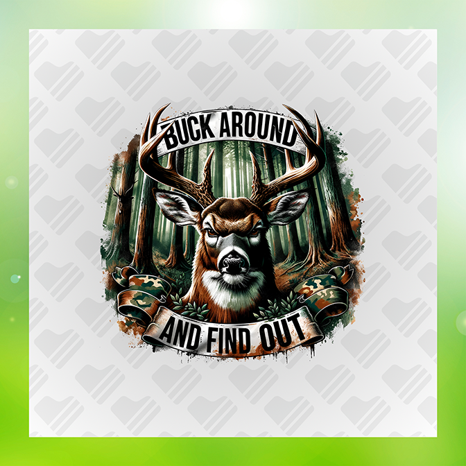 I Buck Around Sticker