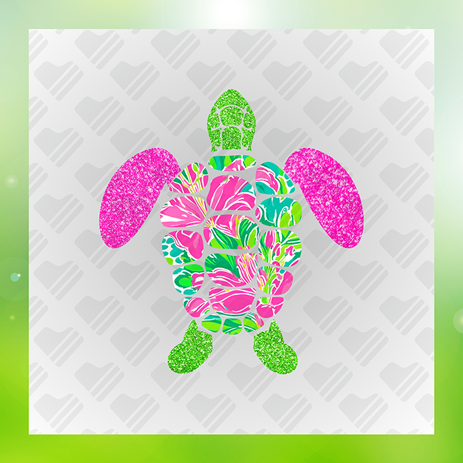 Glitter Look No Mess Turtle Sticker
