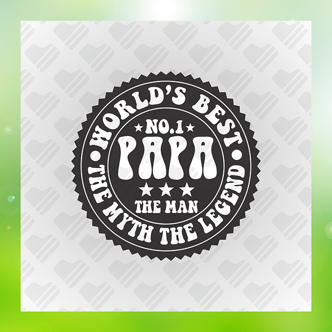 World's Best No.1 Papa Father's Day Sticker
