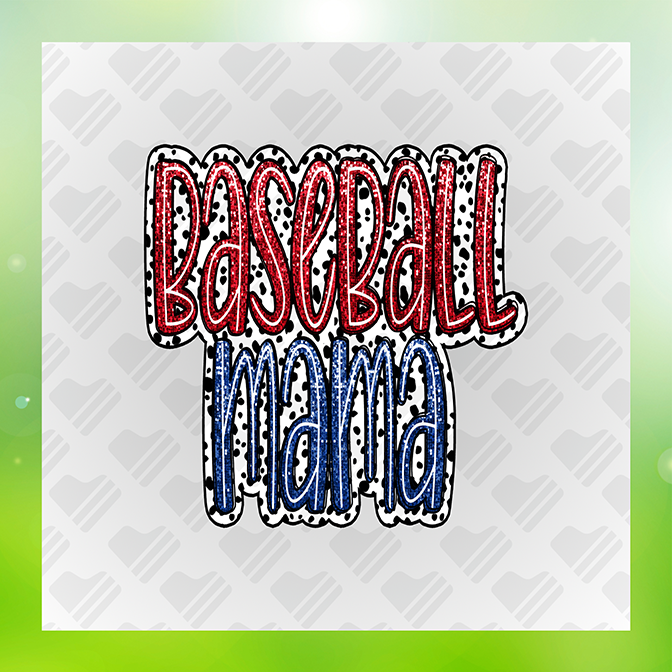 Glitter Look No Mess Baseball Mama Sticker