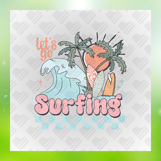Lets Go Surfing Summer Sticker