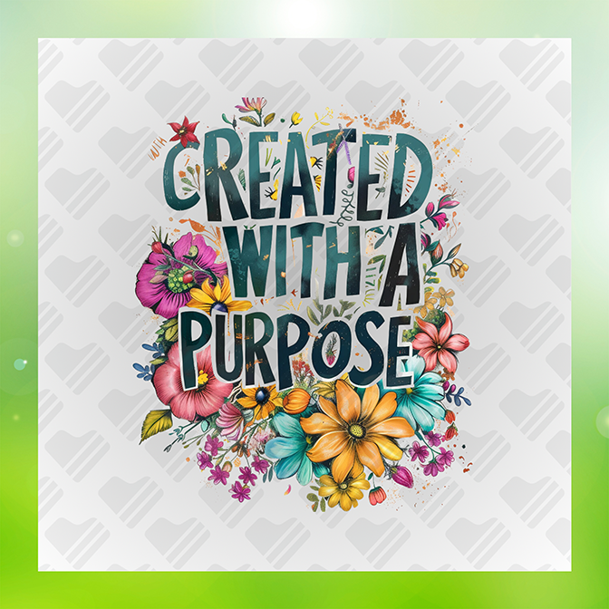 Created With A Purpose Floral Christian Sticker