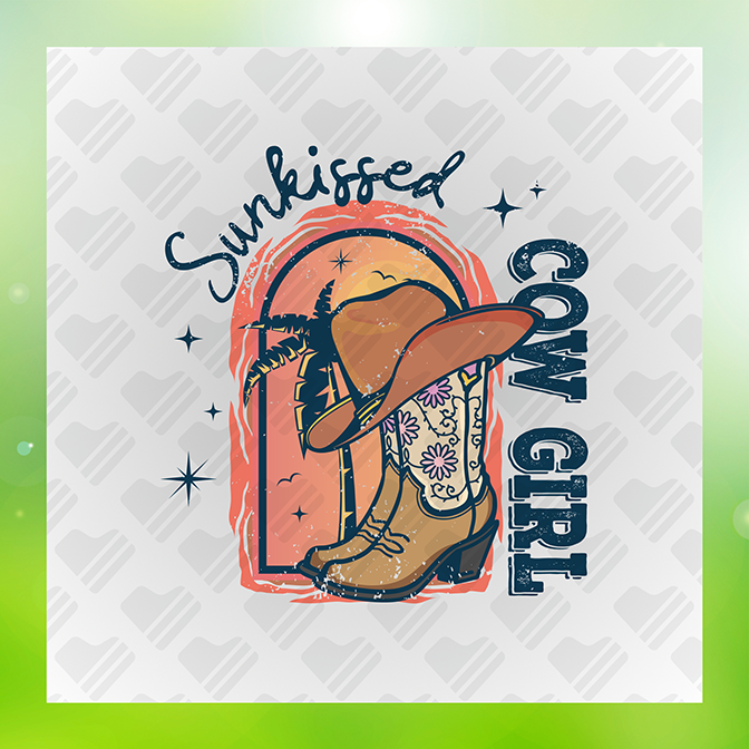 Sun Kissed Cow Girl Sticker