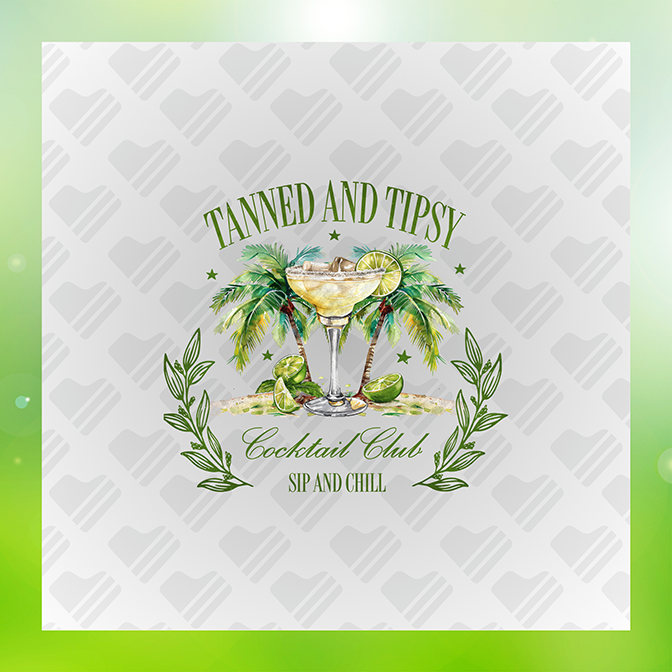 Tanned & Tipsy Sticker