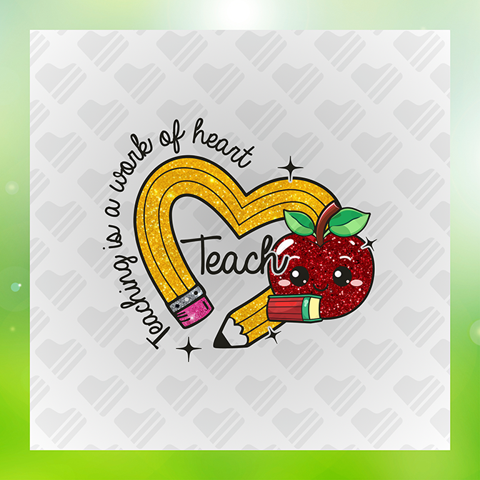 Glitter Look No Mess Teach Teaching Sticker
