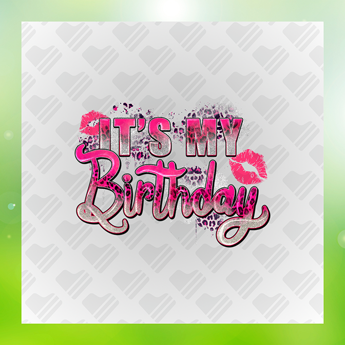 Glitter Look It's My Birthday Sticker