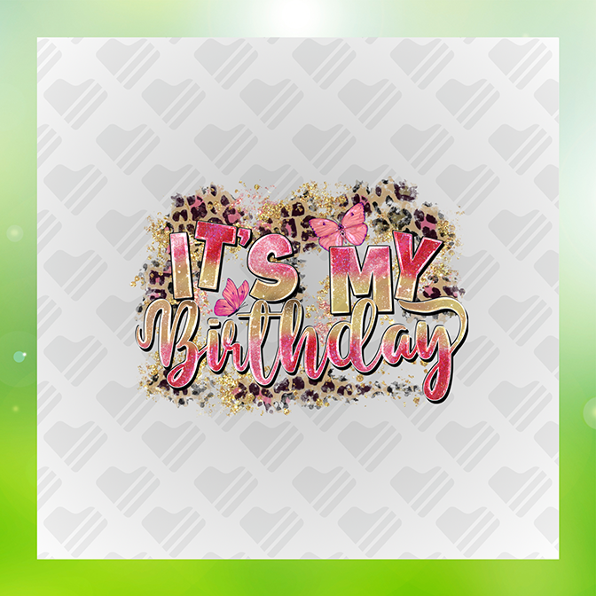 Glitter Look No Mess It's My B-day Birthday Sticker