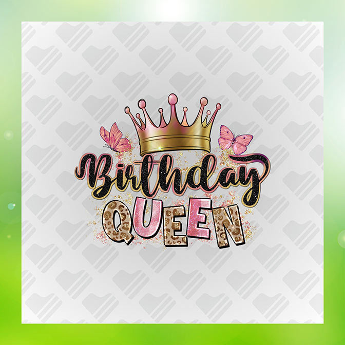 Glitter Look Birthday Queen Sticker