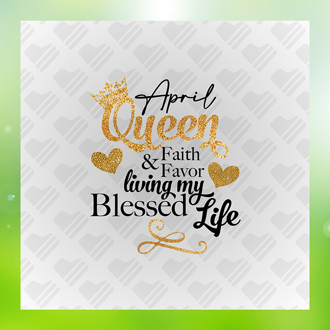 Glitter Look No Mess April Queen Birthday Sticker