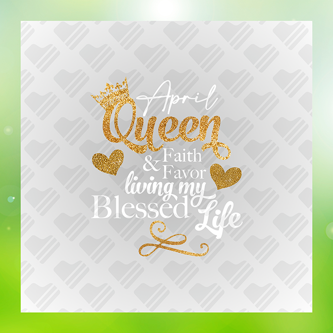 Glitter Look No Mess April Queen Birthday Sticker