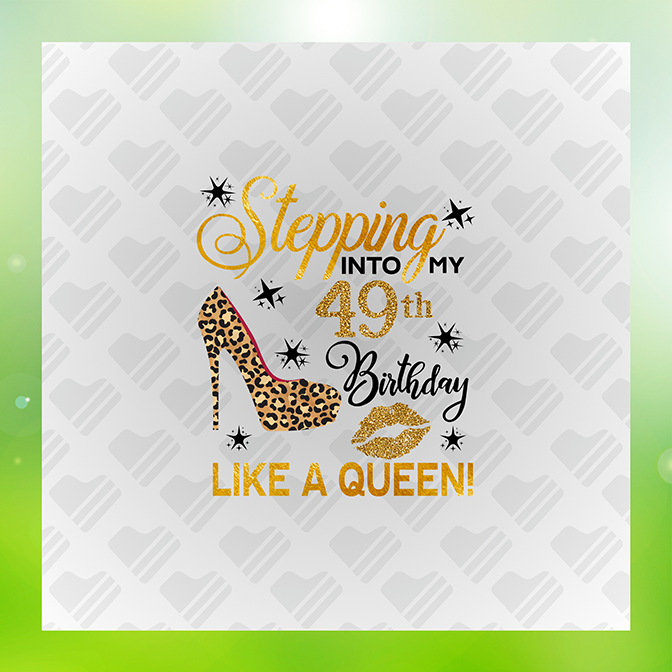 Glitter Look No Mess Into My 49th Birthday Sticker