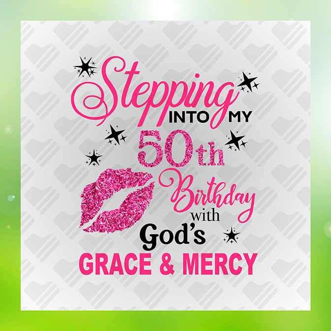 Glitter Look No Mess Into My 50th Birthday Sticker