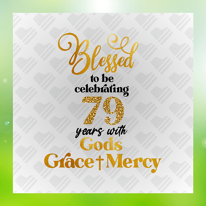 Glitter Look No Mess Celebrating 79 Birthday Sticker